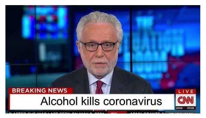 Alcohol kills coronavirus