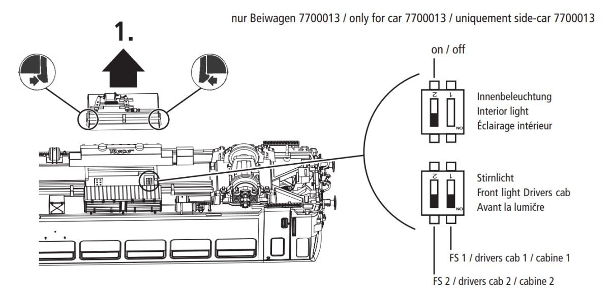 Roco 7700013 side car switch