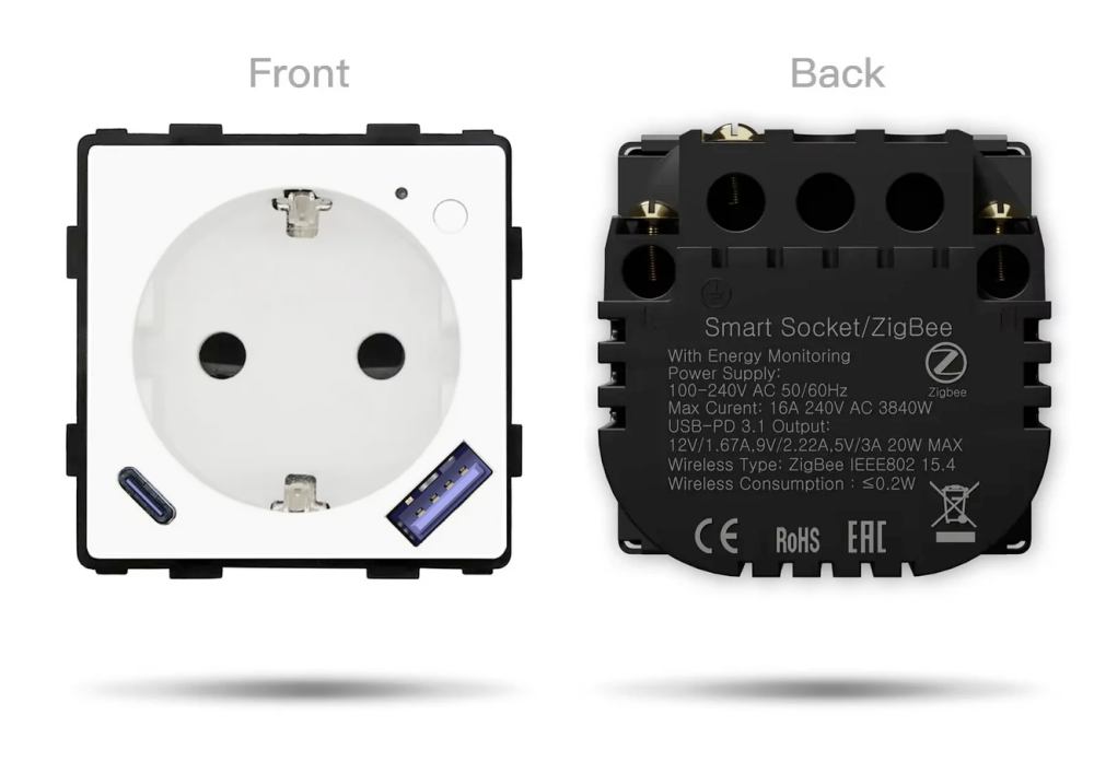 BSEED M-series Zigbee Socket USB PD 20W